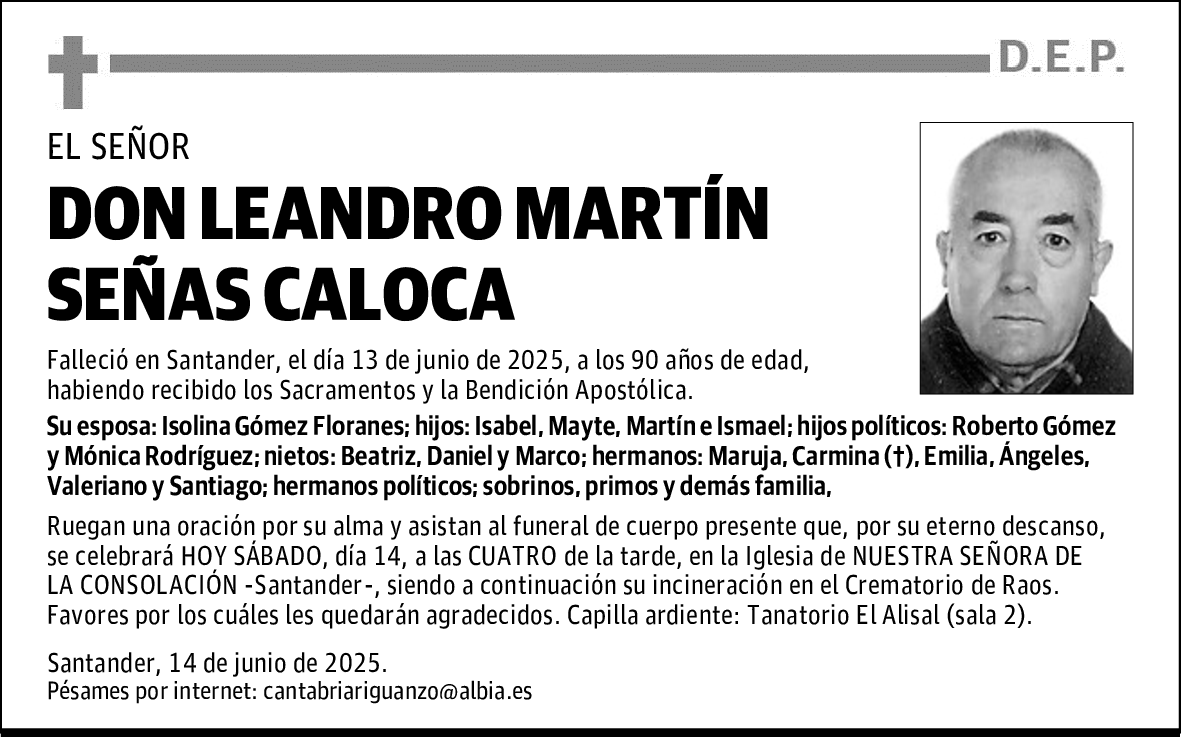 DON LEANDRO MARTÍN SEÑAS CALOCA