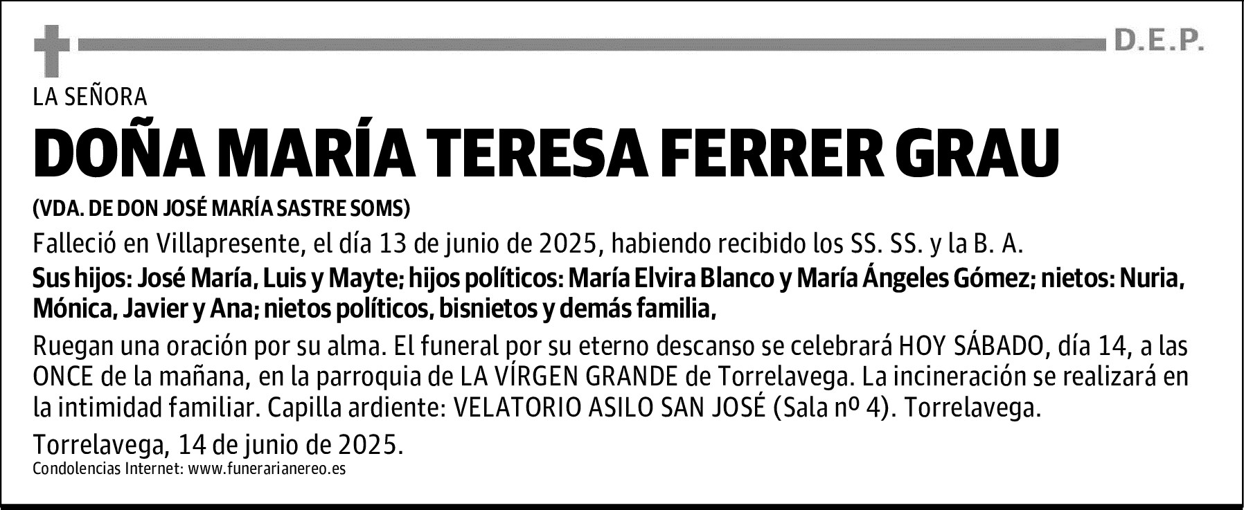 DOÑA MARÍA TERESA FERRER GRAU