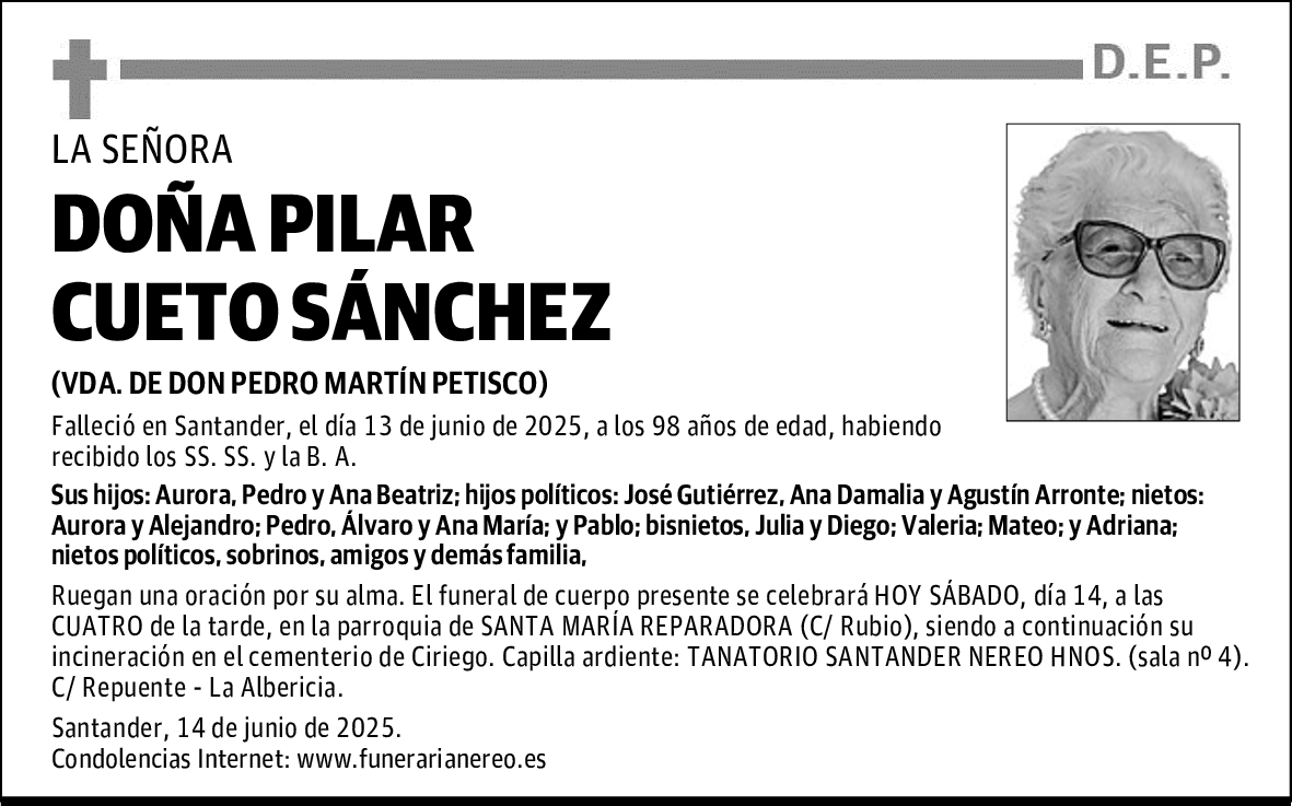 DOÑA PILAR CUETO SÁNCHEZ