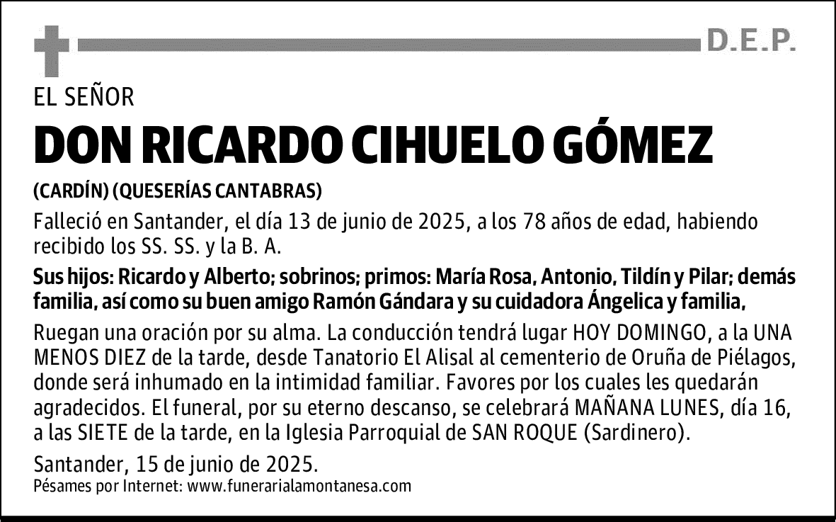 DON RICARDO CIHUELO GÓMEZ