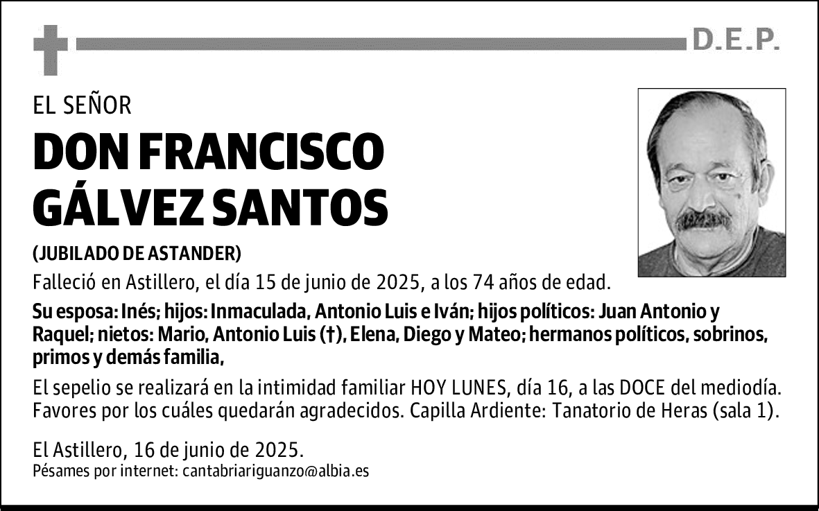 DON FRANCISCO GÁLVEZ SANTOS