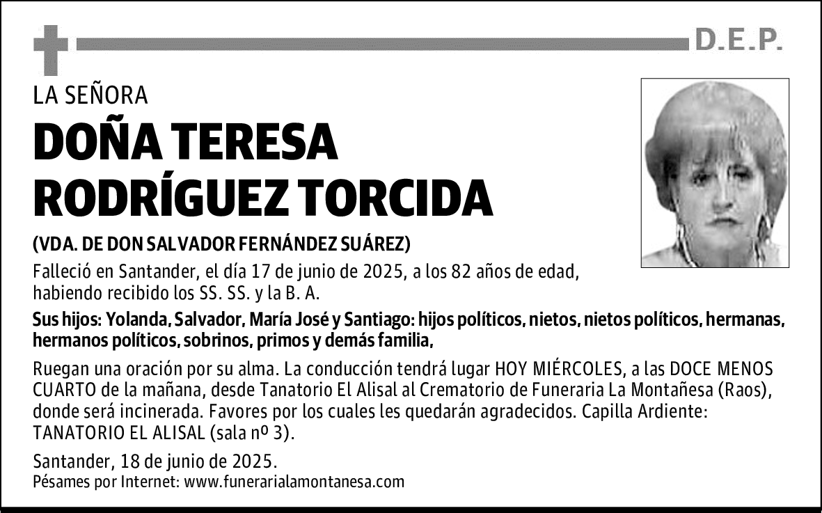 DOÑA TERESA RODRÍGUEZ TORCIDA