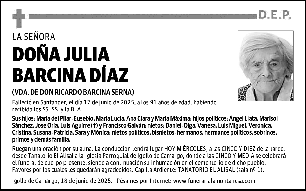 DOÑA JULIA BARCINA DÍAZ