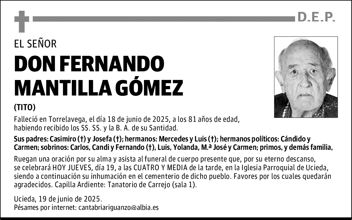 DON FERNANDO MANTILLA GÓMEZ