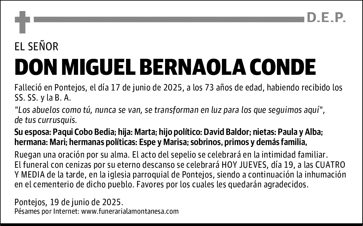 DON MIGUEL BERNAOLA CONDE