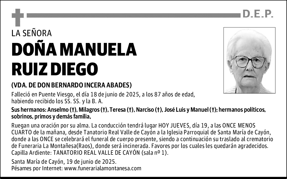 DOÑA MANUELA RUIZ DIEGO