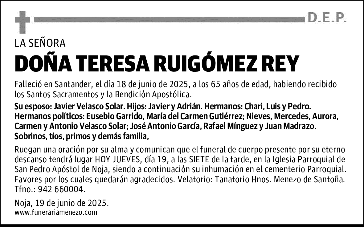 DOÑA TERESA RUIGÓMEZ REY