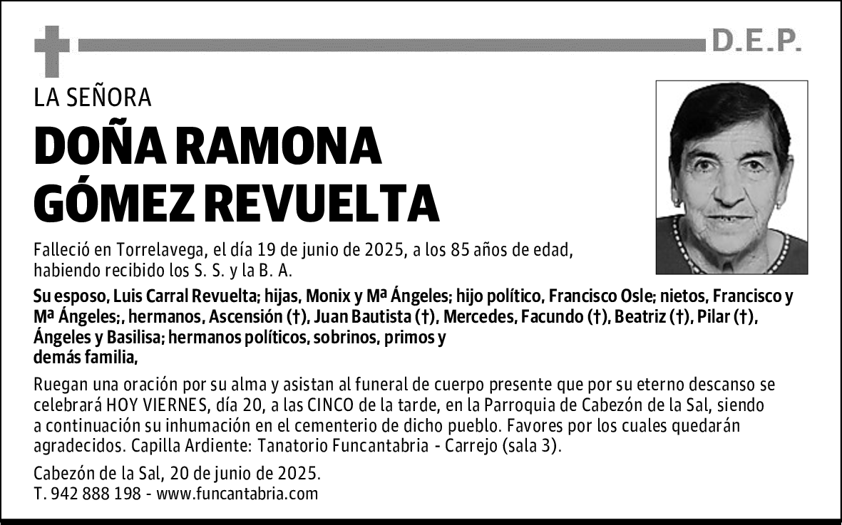 DOÑA RAMONA GÓMEZ REVUELTA