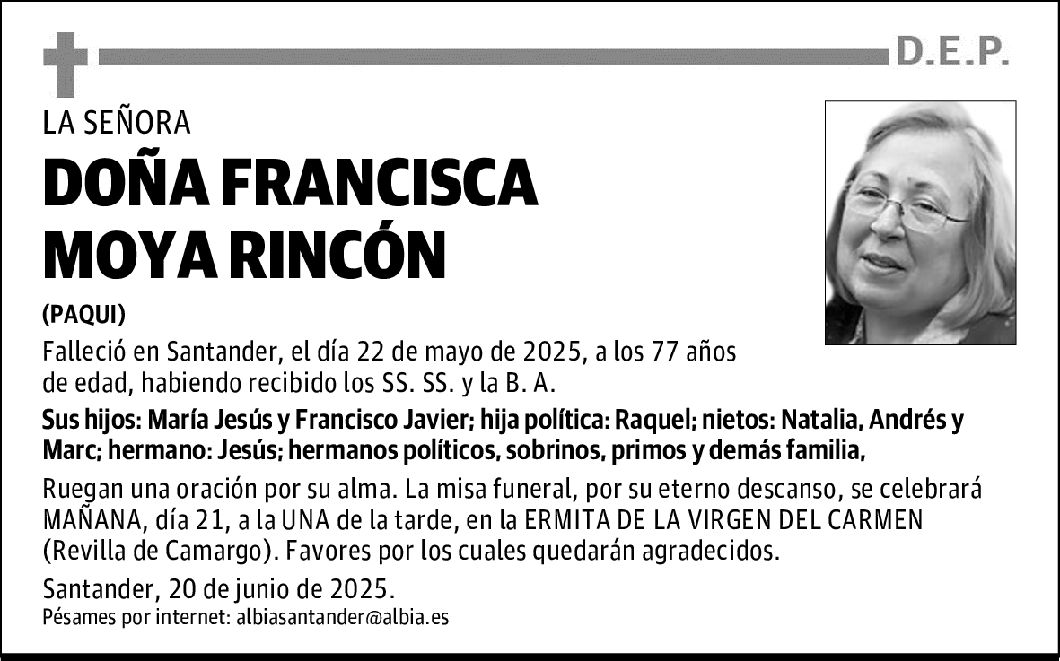 DOÑA FRANCISCA MOYA RINCÓN