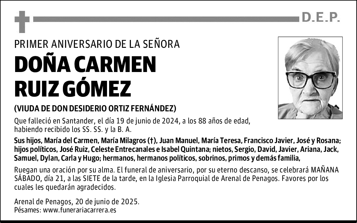 DOÑA CARMEN RUIZ GÓMEZ