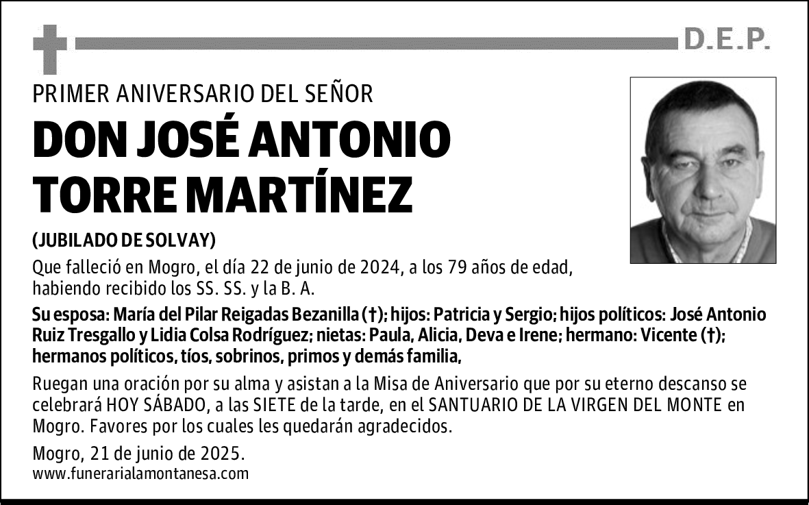 DON JOSÉ ANTONIO TORRE MARTÍNEZ