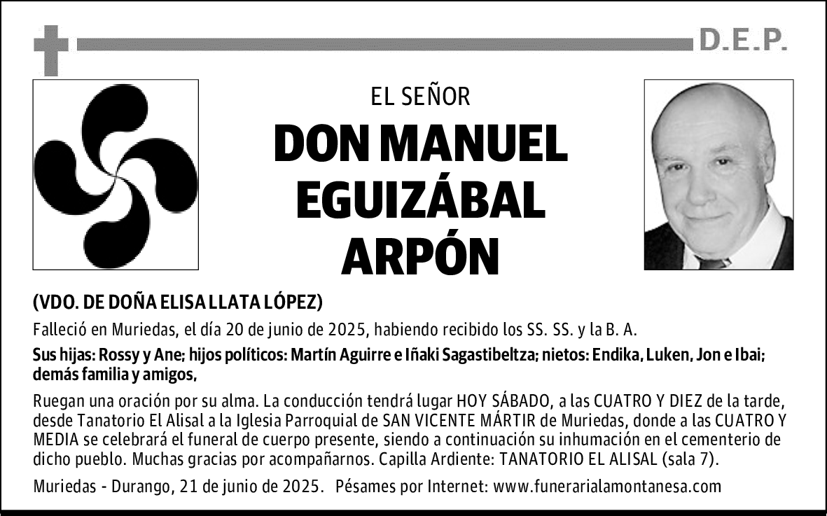 DON MANUEL EGUIZÁBAL ARPÓN