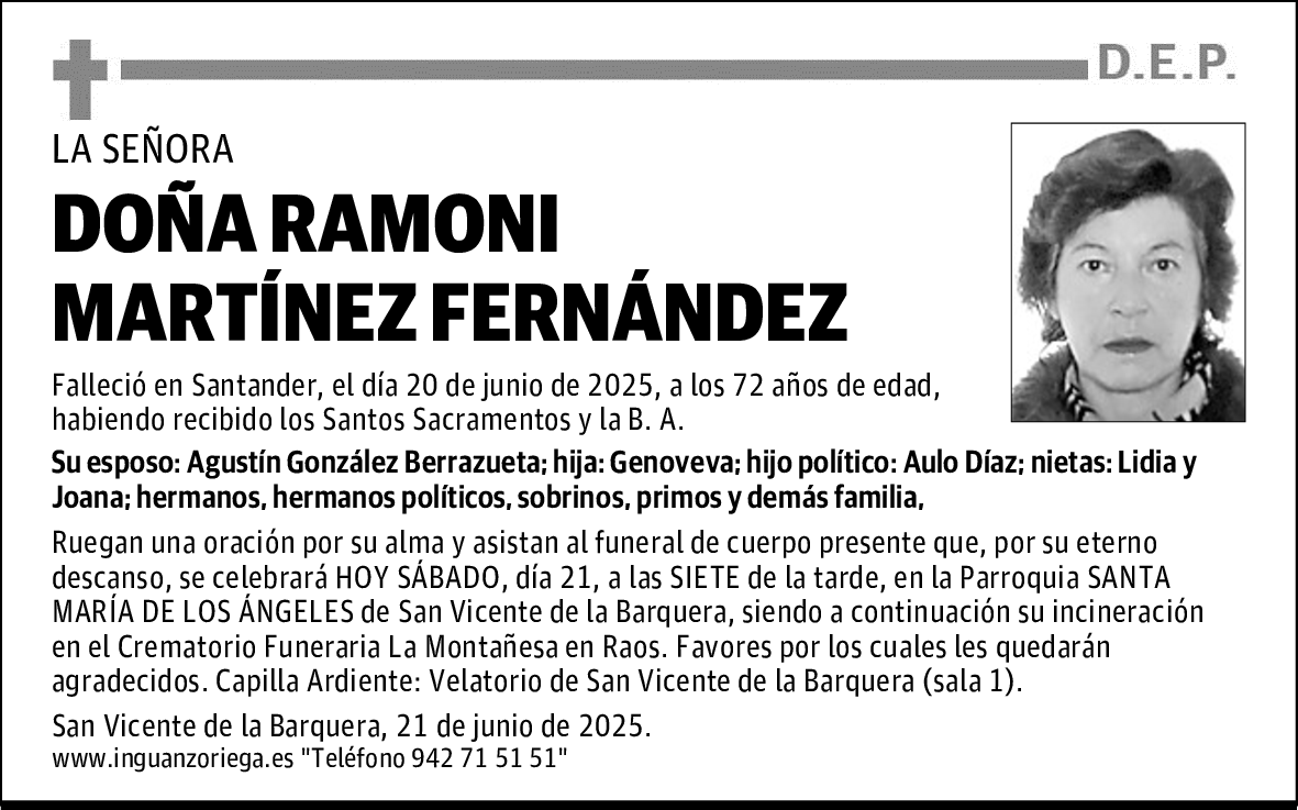 DOÑA RAMONI MARTÍNEZ FERNÁNDEZ