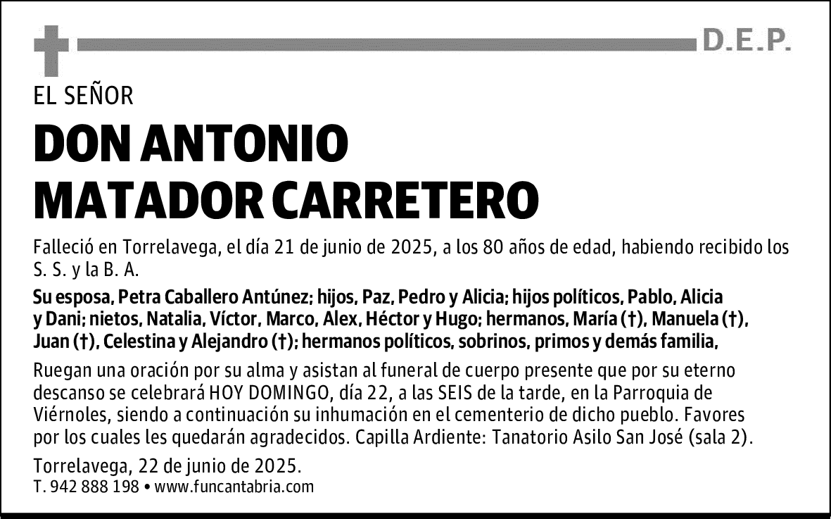 DON ANTONIO MATADOR CARRETERO