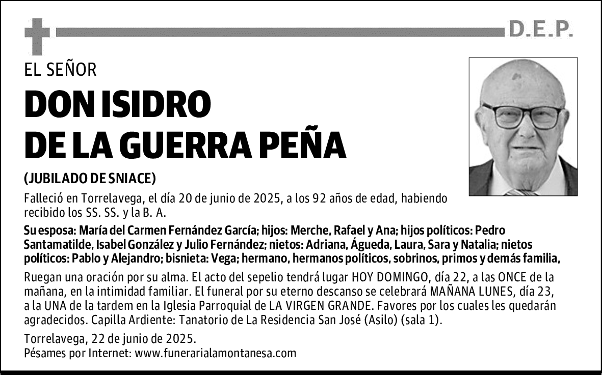 DON ISIDRO DE LA GUERRA PEÑA
