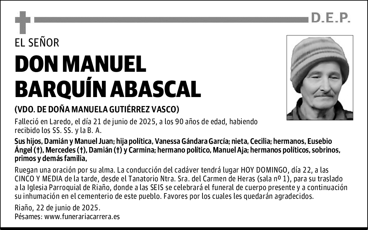 DON MANUEL BARQUÍN ABASCAL