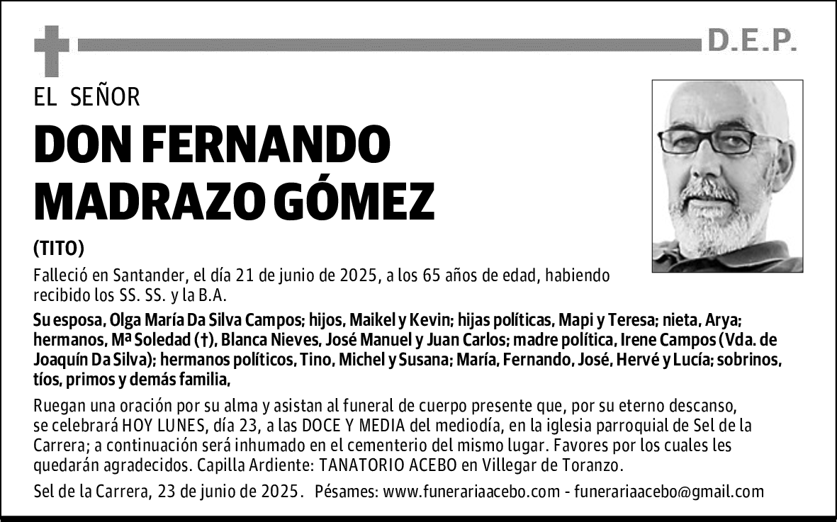 DON FERNANDO MADRAZO GÓMEZ