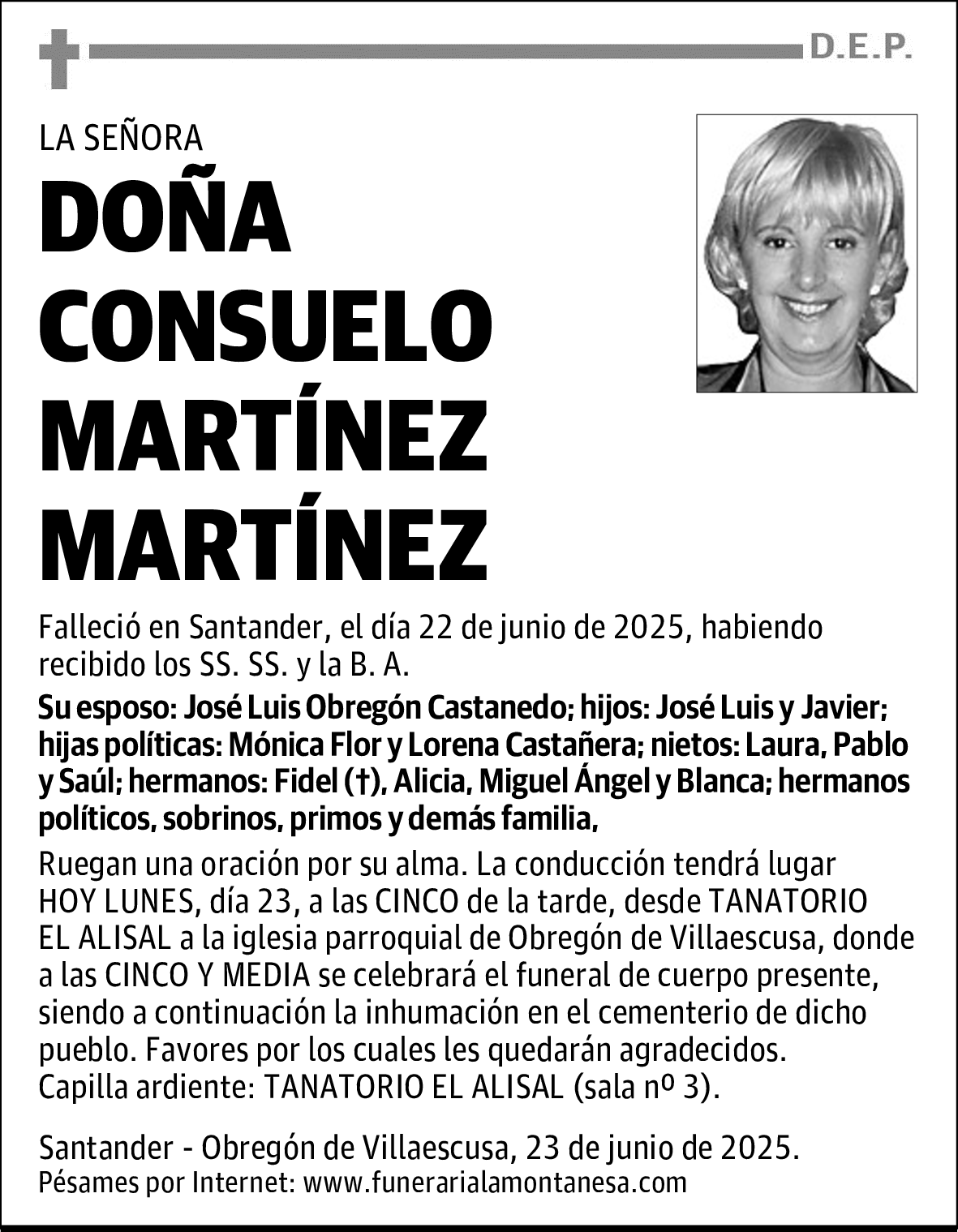 DOÑA CONSUELO MARTÍNEZ MARTÍNEZ