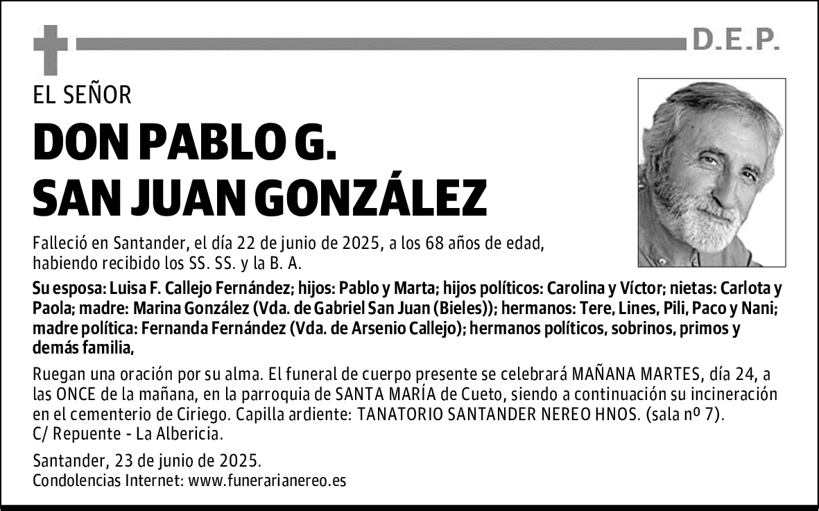 DON PABLO G. SAN JUAN GONZÁLEZ