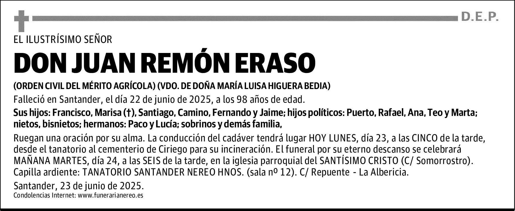 DON JUAN REMÓN ERASO