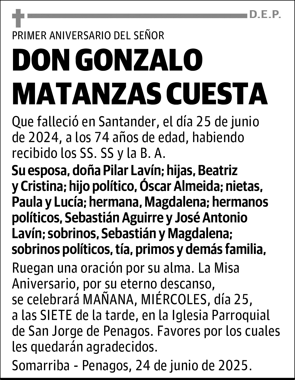 DON GONZALO MATANZAS CUESTA