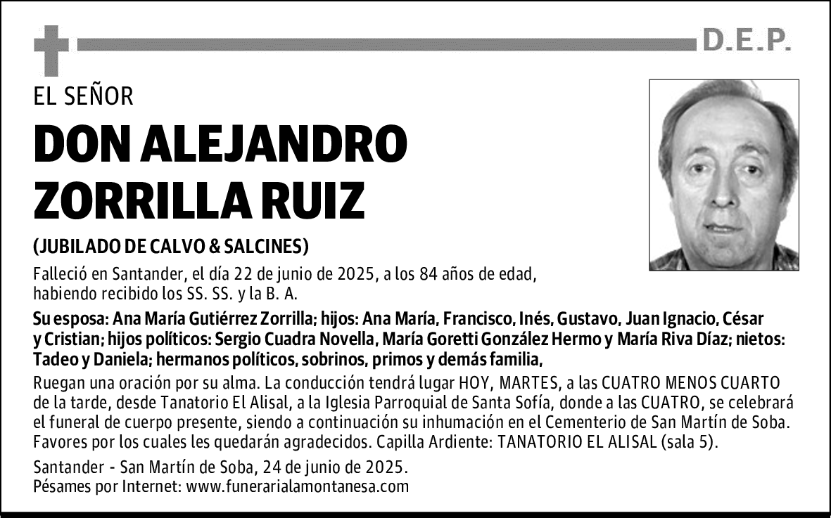 DON ALEJANDRO ZORRILLA RUIZ