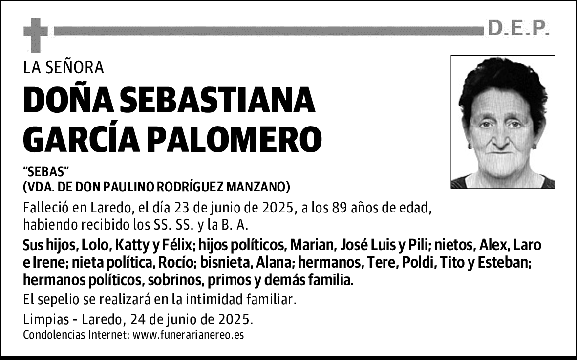 DOÑA SEBASTIANA GARCÍA PALOMERO
