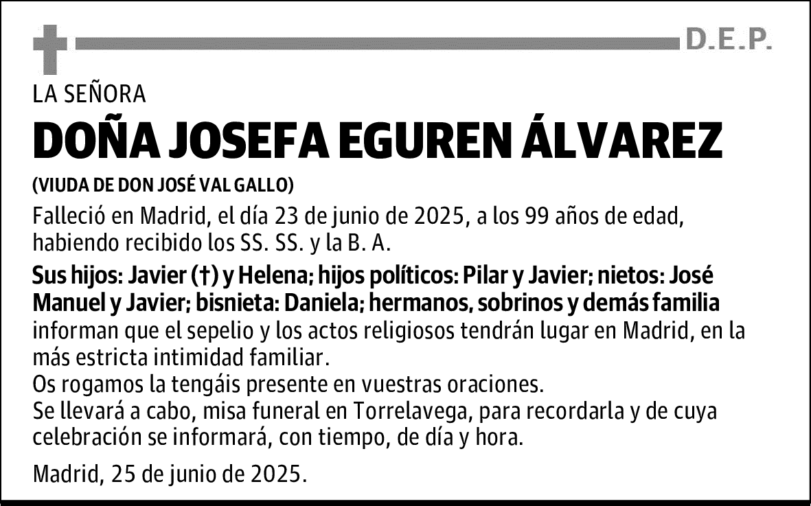 DOÑA JOSEFA EGUREN ÁLVAREZ