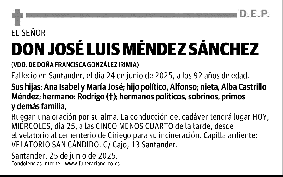 DON JOSÉ LUIS MÉNDEZ SÁNCHEZ