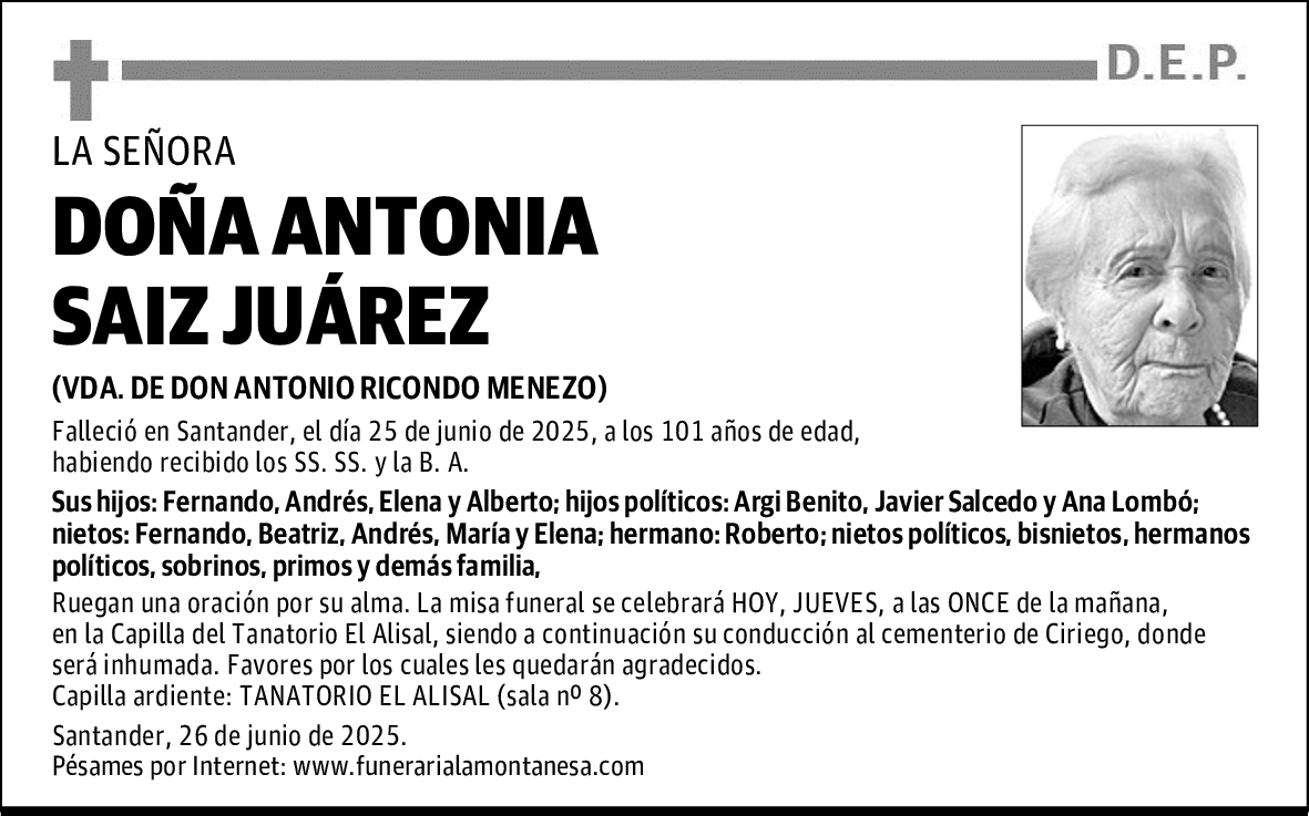 DOÑA ANTONIA SAIZ JUÁREZ