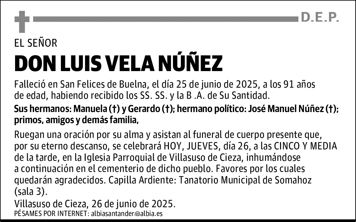 DON LUIS VELA NÚÑEZ