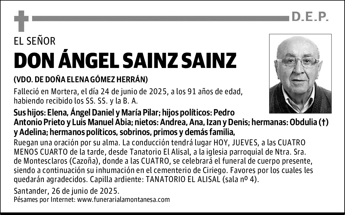 DON ÁNGEL SAINZ SAINZ