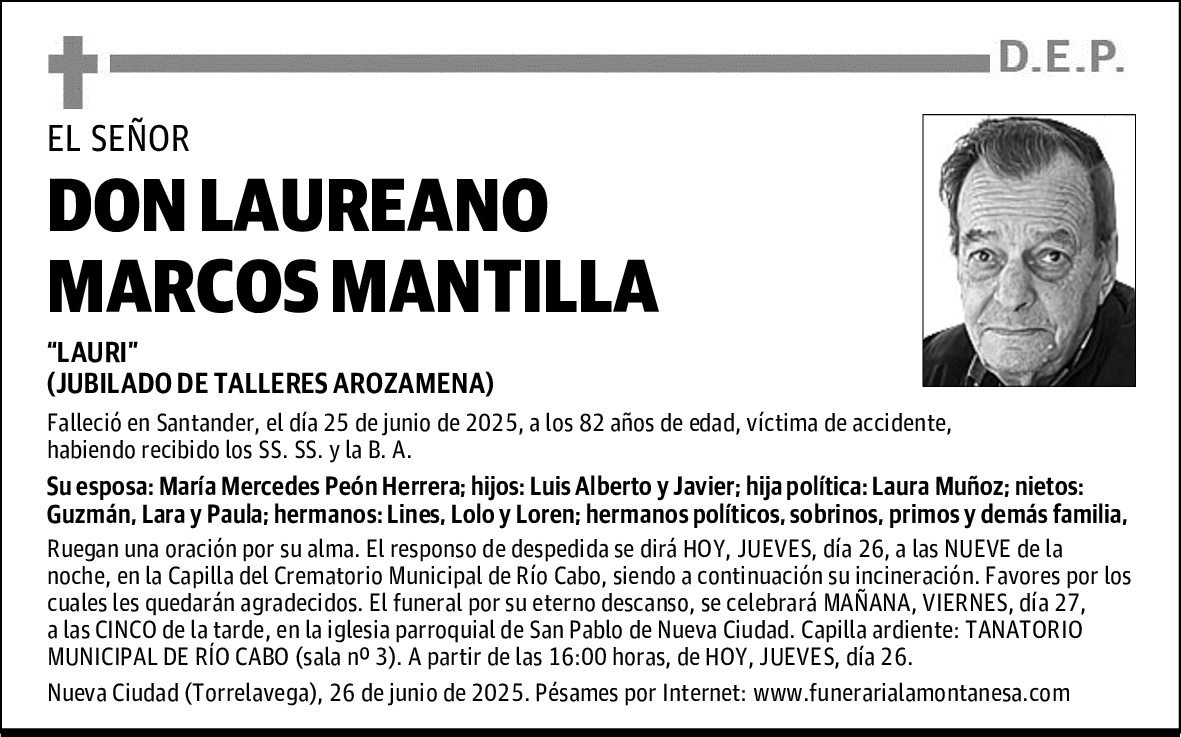 DON LAUREANO MARCOS MANTILLA