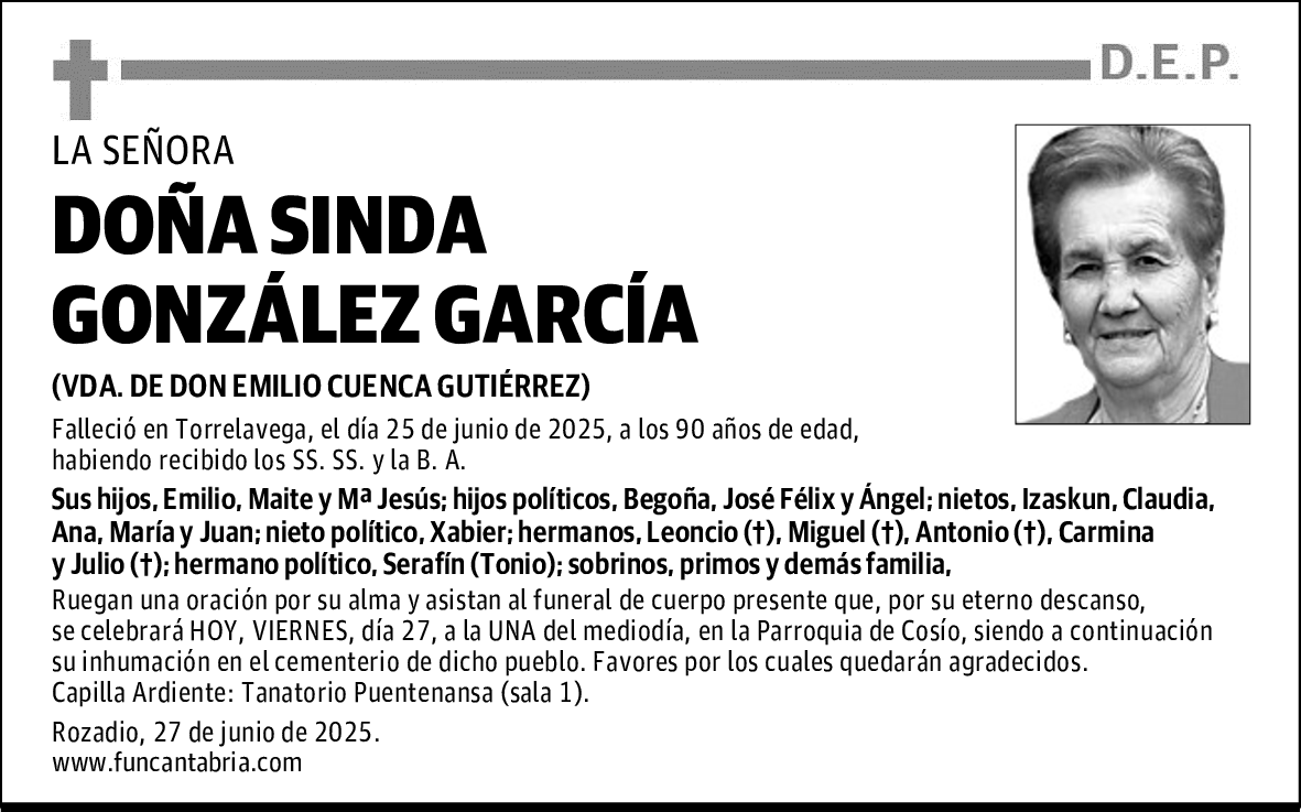 DOÑA SINDA GONZÁLEZ GARCÍA