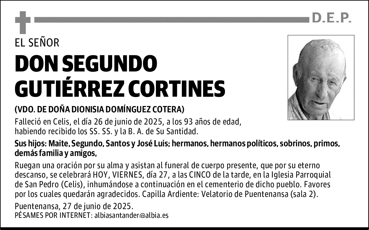 DON SEGUNDO GUTIÉRREZ CORTINES