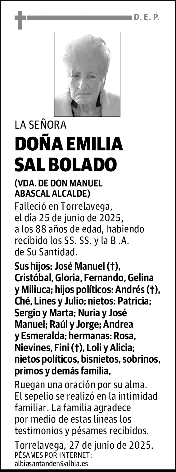 DOÑA EMILIA SAL BOLADO