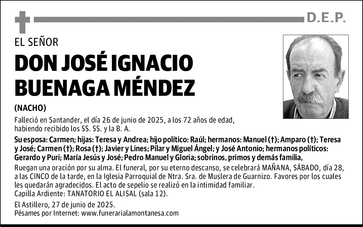 DON JOSÉ IGNACIO BUENAGA MÉNDEZ