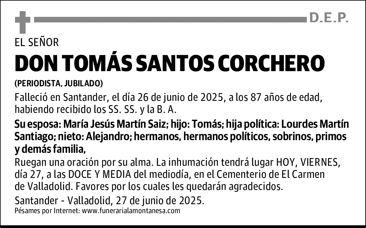 DON TOMÁS SANTOS CORCHERO