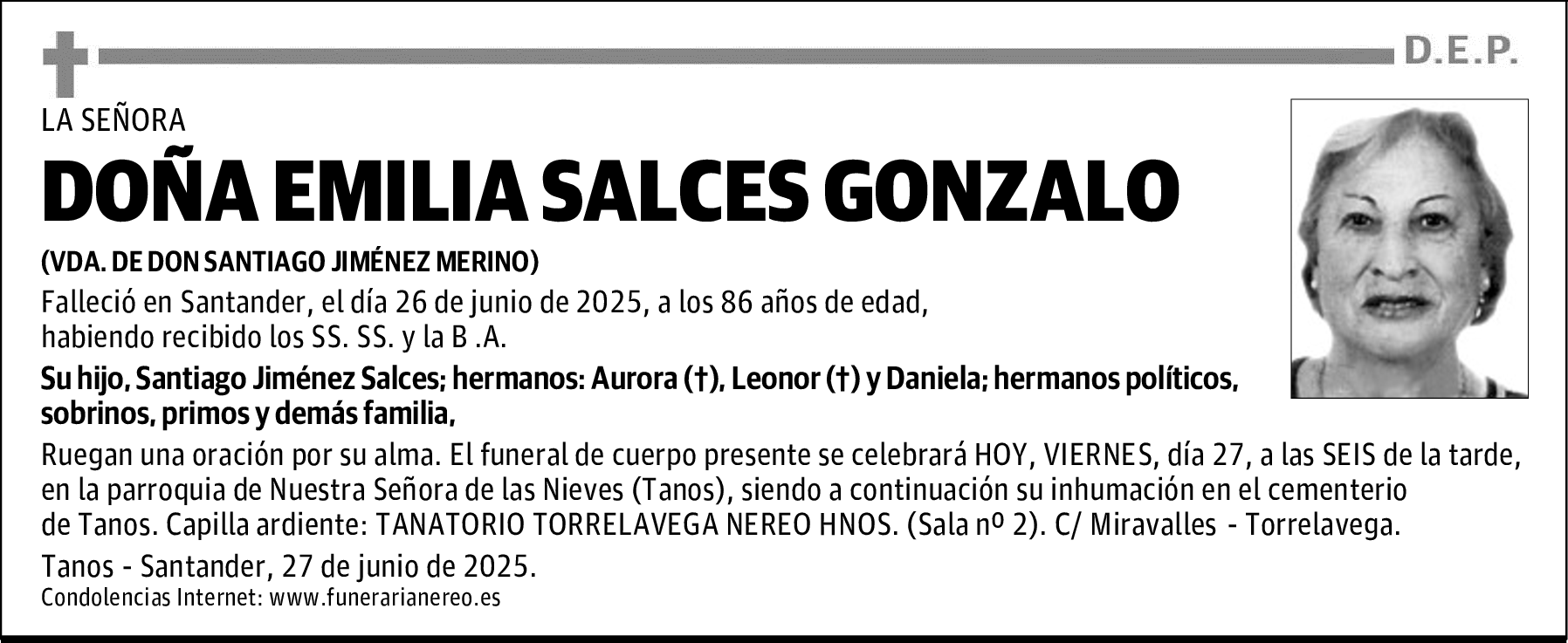 DOÑA EMILIA SALCES GONZALO