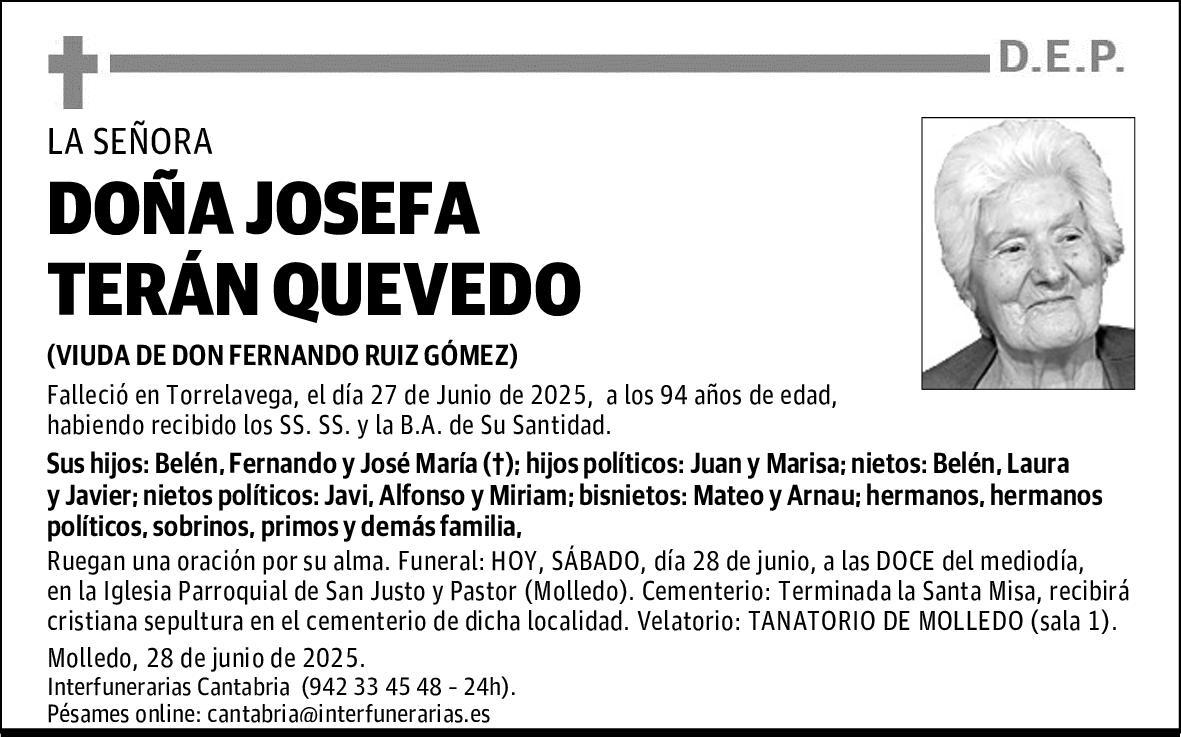 DOÑA JOSEFA TERÁN QUEVEDO