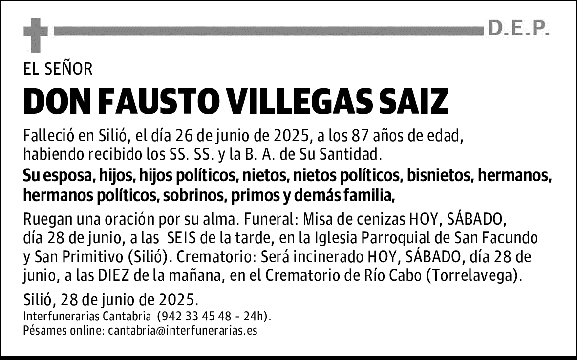 DON FAUSTO VILLEGAS SAIZ