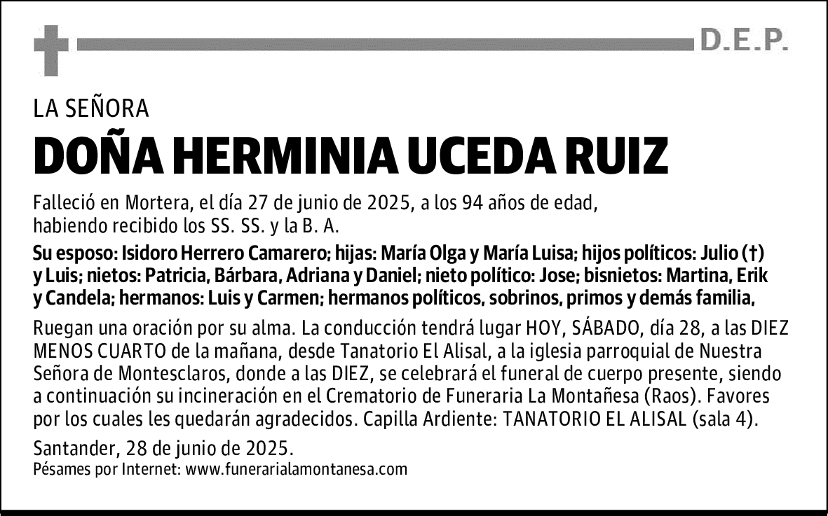 DOÑA HERMINIA UCEDA RUIZ