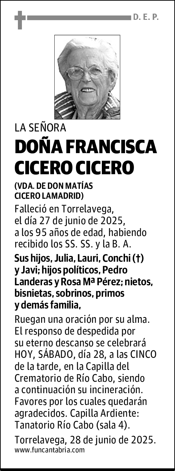 DOÑA FRANCISCA CICERO CICERO