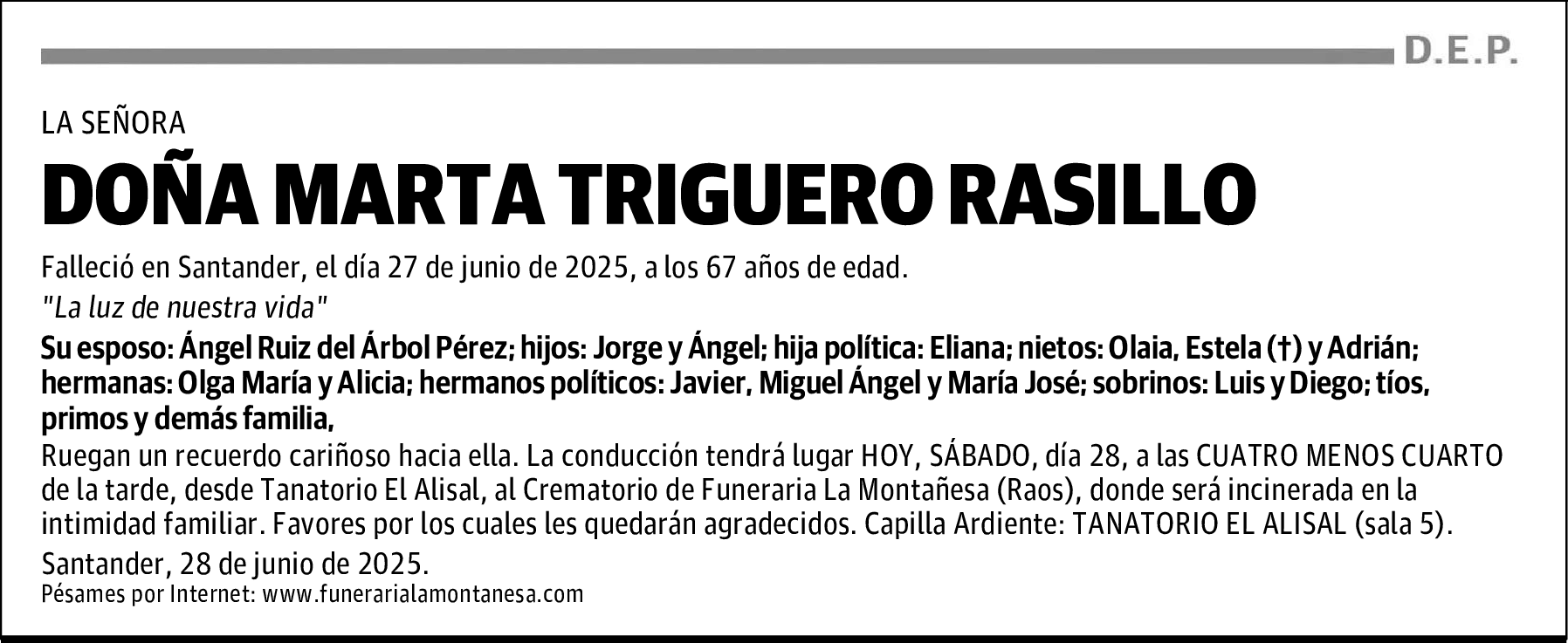 DOÑA MARTA TRIGUERO RASILLO