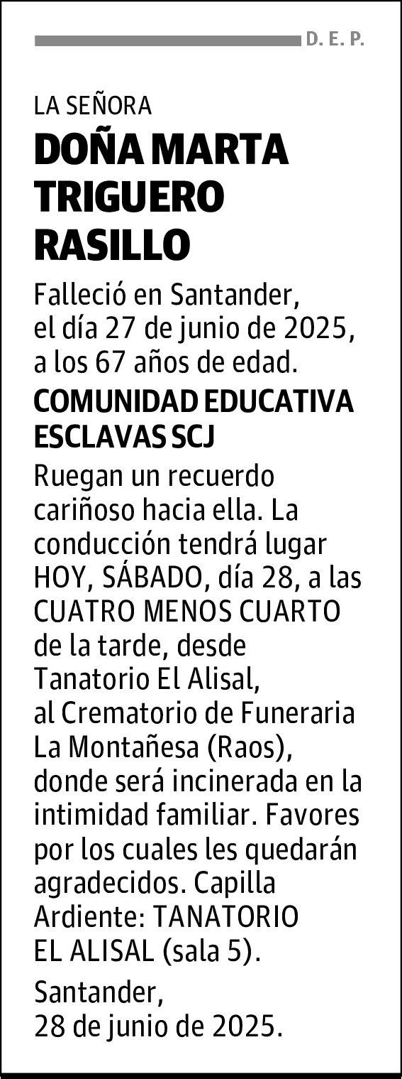 DOÑA MARTA TRIGUERO RASILLO
