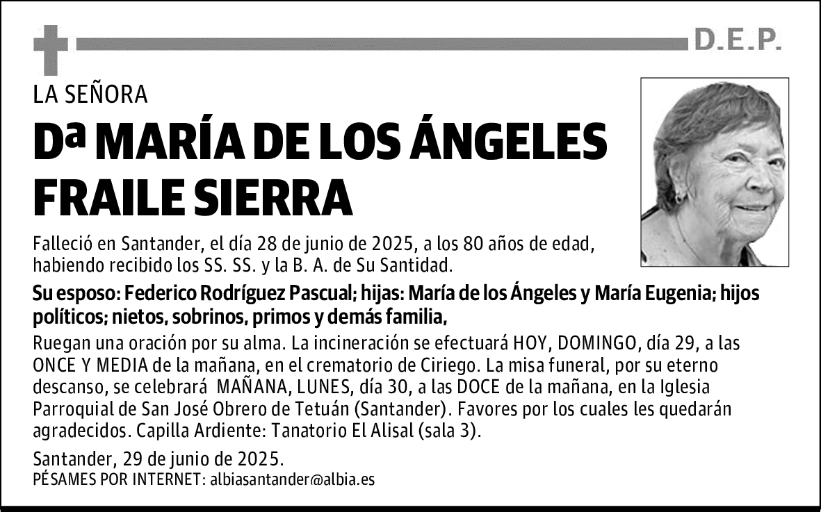 DOÑA MARÍA DE LOS ÁNGELES FRAILE