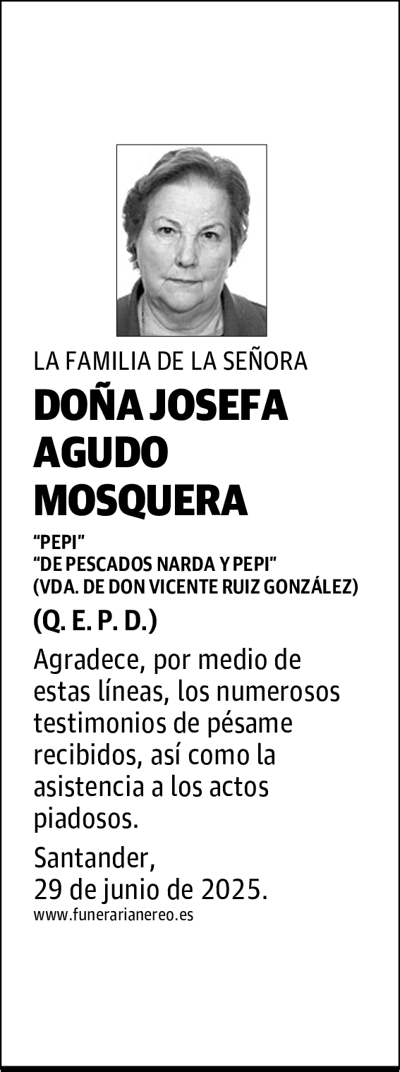 DOÑA JOSEFA AGUDO MOSQUERA