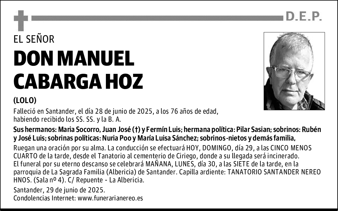 DON MANUEL CABARGA HOZ