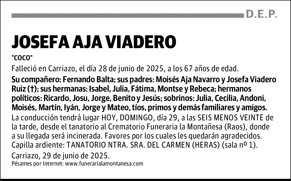 JOSEFA AJA VIADERO