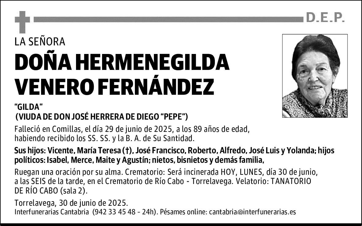 DOÑA HERMENEGILDA VENERO FERNÁNDEZ